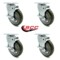Service Caster 5 Inch Gray Polyurethane Wheel Swivel Top Plate Caster Set with Brake SCC SCC-20S514-PPUB-TLB-4 - alternate 1